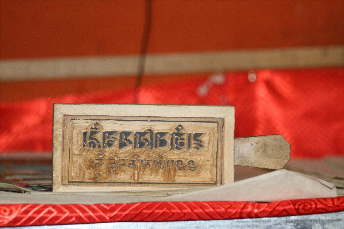 Gandhanra Handcarved Woodblock Mantra Printing Plate, Tibetan Buddhist Printing Art,From Derge Parkhang Sutra Printing Temple - Gandhanra-ART