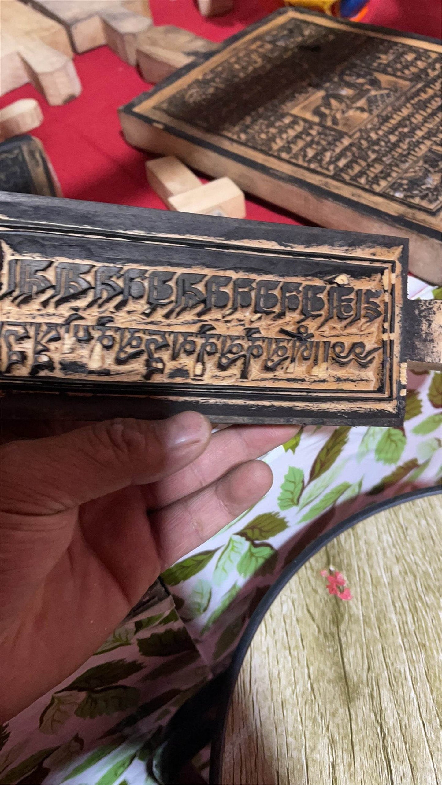 Gandhanra Handcarved Woodblock Mantra Printing Plate, Tibetan Buddhist Printing Art,From Derge Parkhang Sutra Printing Temple - Gandhanra-ART