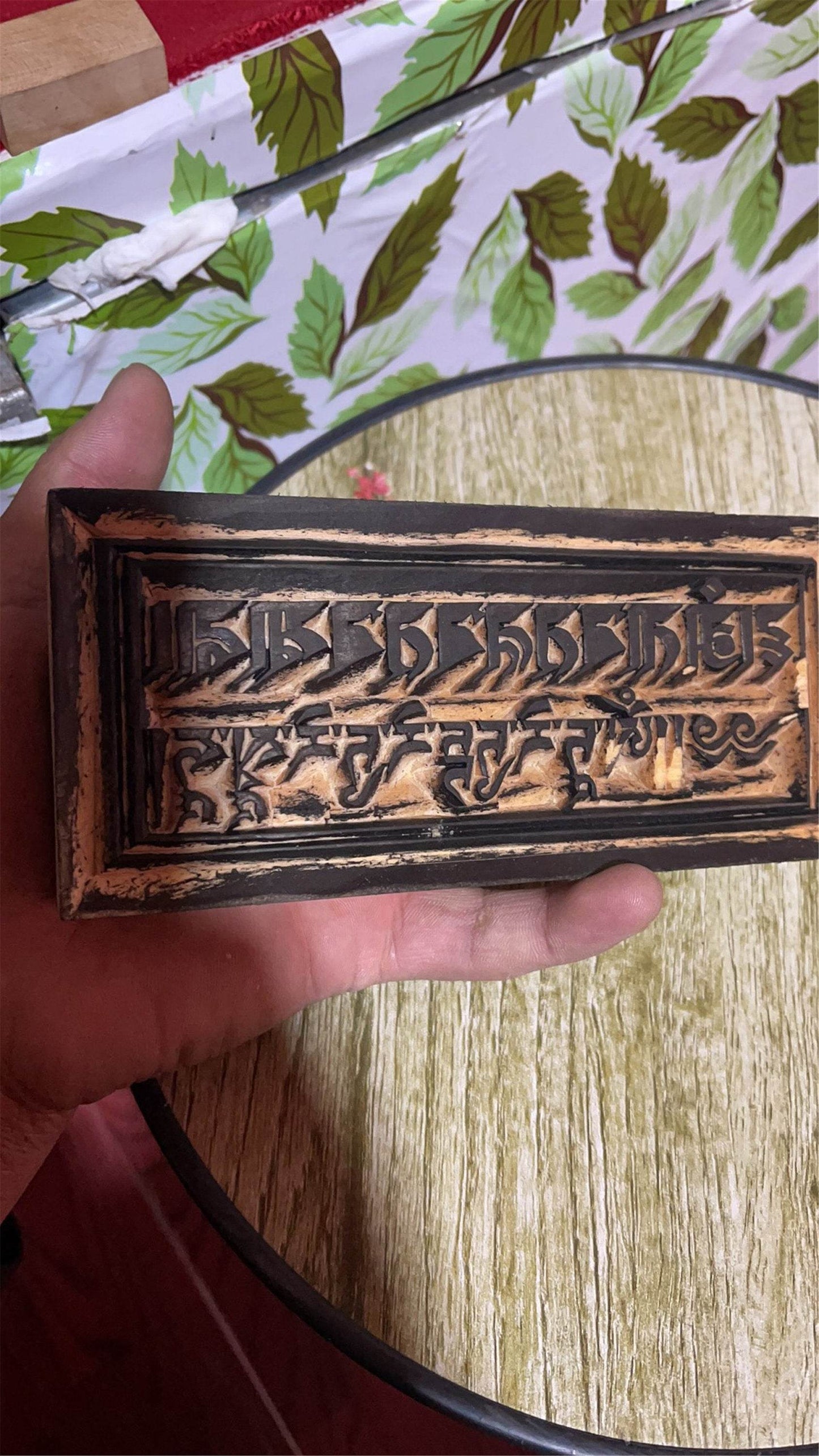Gandhanra Handcarved Woodblock Mantra Printing Plate, Tibetan Buddhist Printing Art,From Derge Parkhang Sutra Printing Temple - Gandhanra-ART