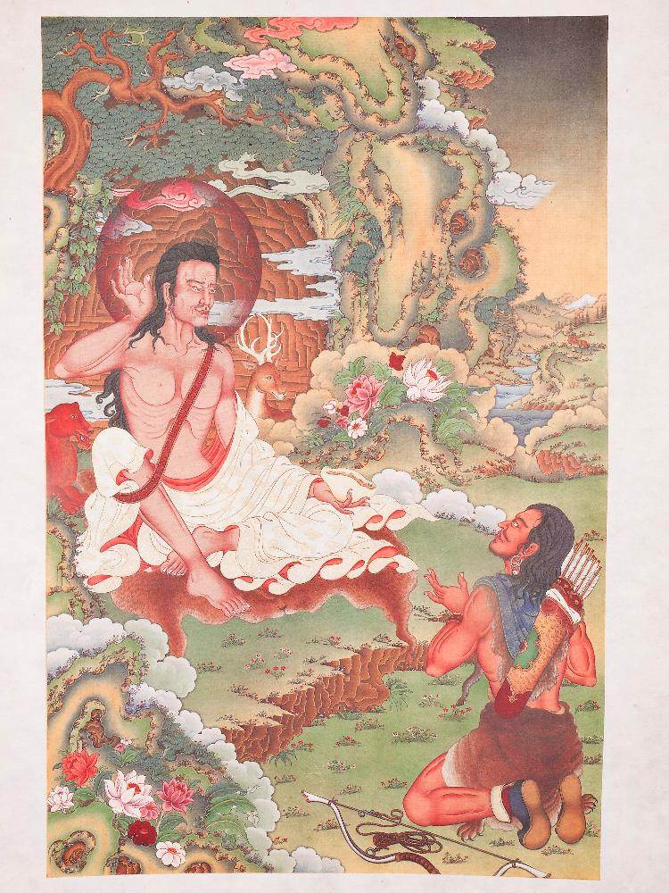 Jetsun Milarepa,Woodblock Thangka Art - Gandhanra-ART
