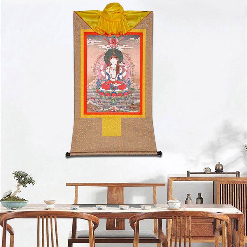 Chenrezig,Woodblock Thangka Art - Gandhanra-ART