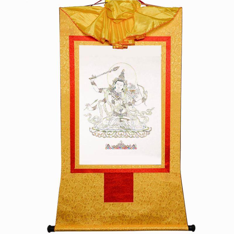 Manjusri ,Woodblock Thangka Art - Gandhanra-ART