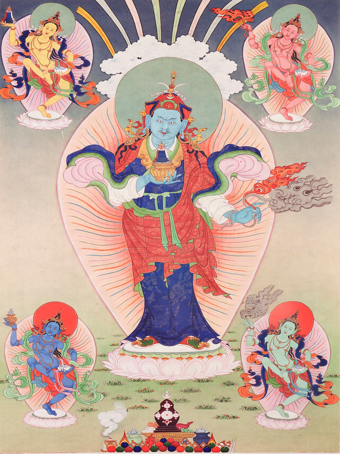 Gandhanra Woodblock Thangka,Bhaisajyaguru,Medicine Buddha,Derge Pakhang