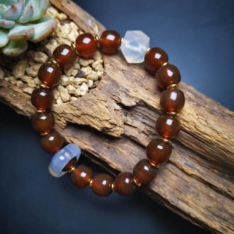 Prayer Beads, Agate Crystal Bracelet - Gandhanra-ART