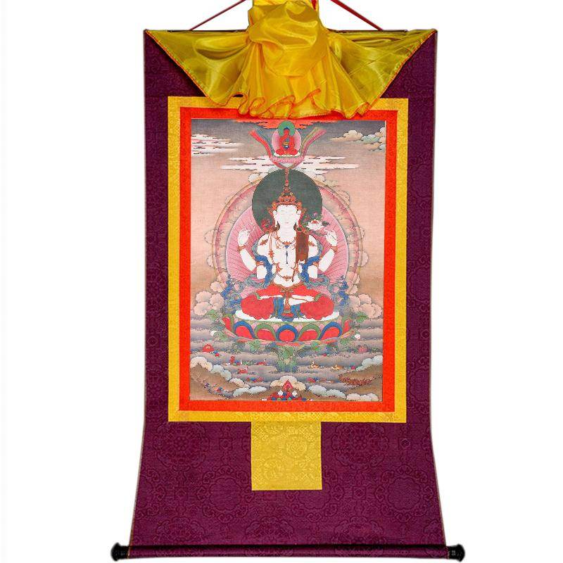 Chenrezig,Woodblock Thangka Art - Gandhanra-ART