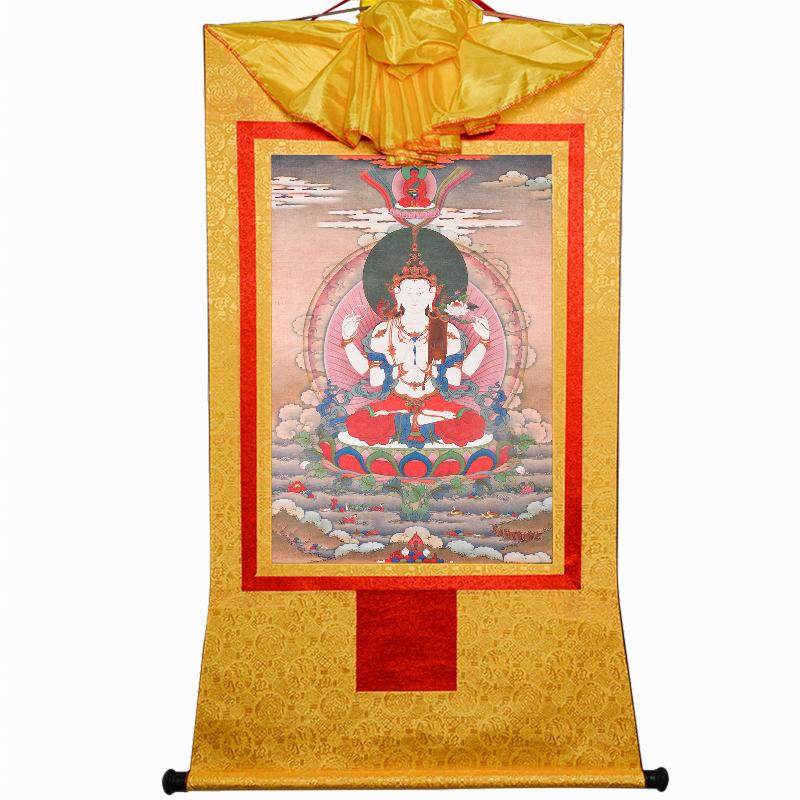 Chenrezig,Woodblock Thangka Art - Gandhanra-ART