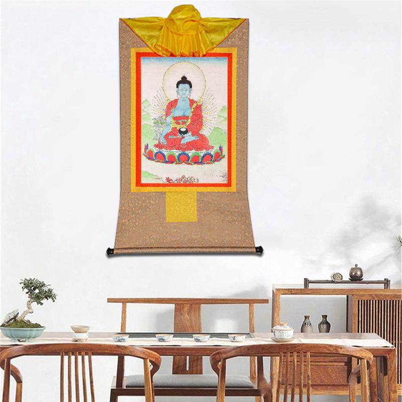 Bhaisajyaguru,Medicine Buddha,Woodblock Thangka Art - Gandhanra-ART