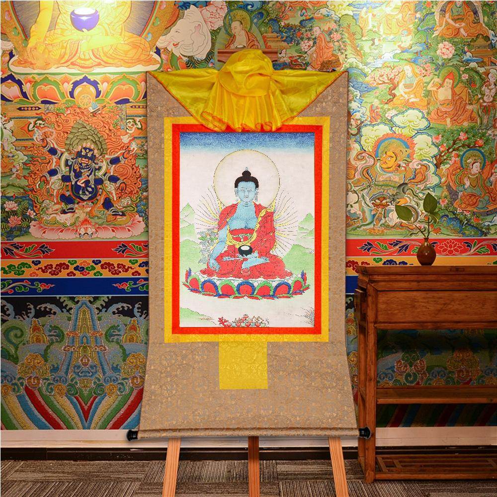 Bhaisajyaguru,Medicine Buddha,Woodblock Thangka Art - Gandhanra-ART