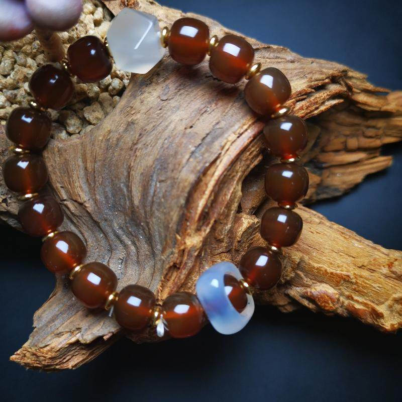 Prayer Beads, Agate Crystal Bracelet - Gandhanra-ART