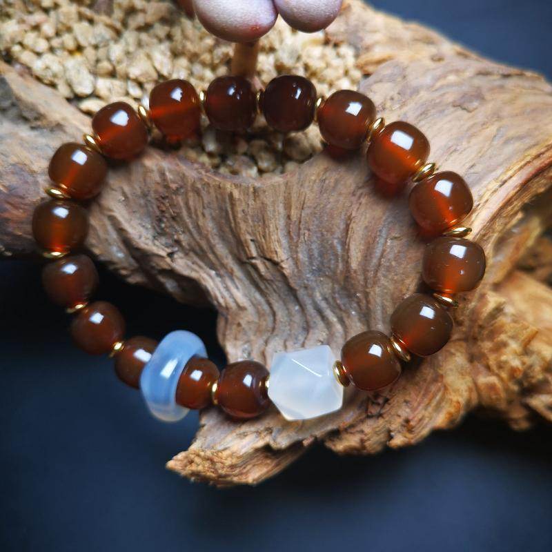Prayer Beads, Agate Crystal Bracelet - Gandhanra-ART