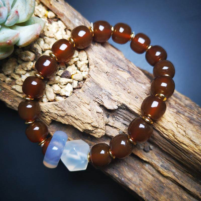 Prayer Beads, Agate Crystal Bracelet - Gandhanra-ART