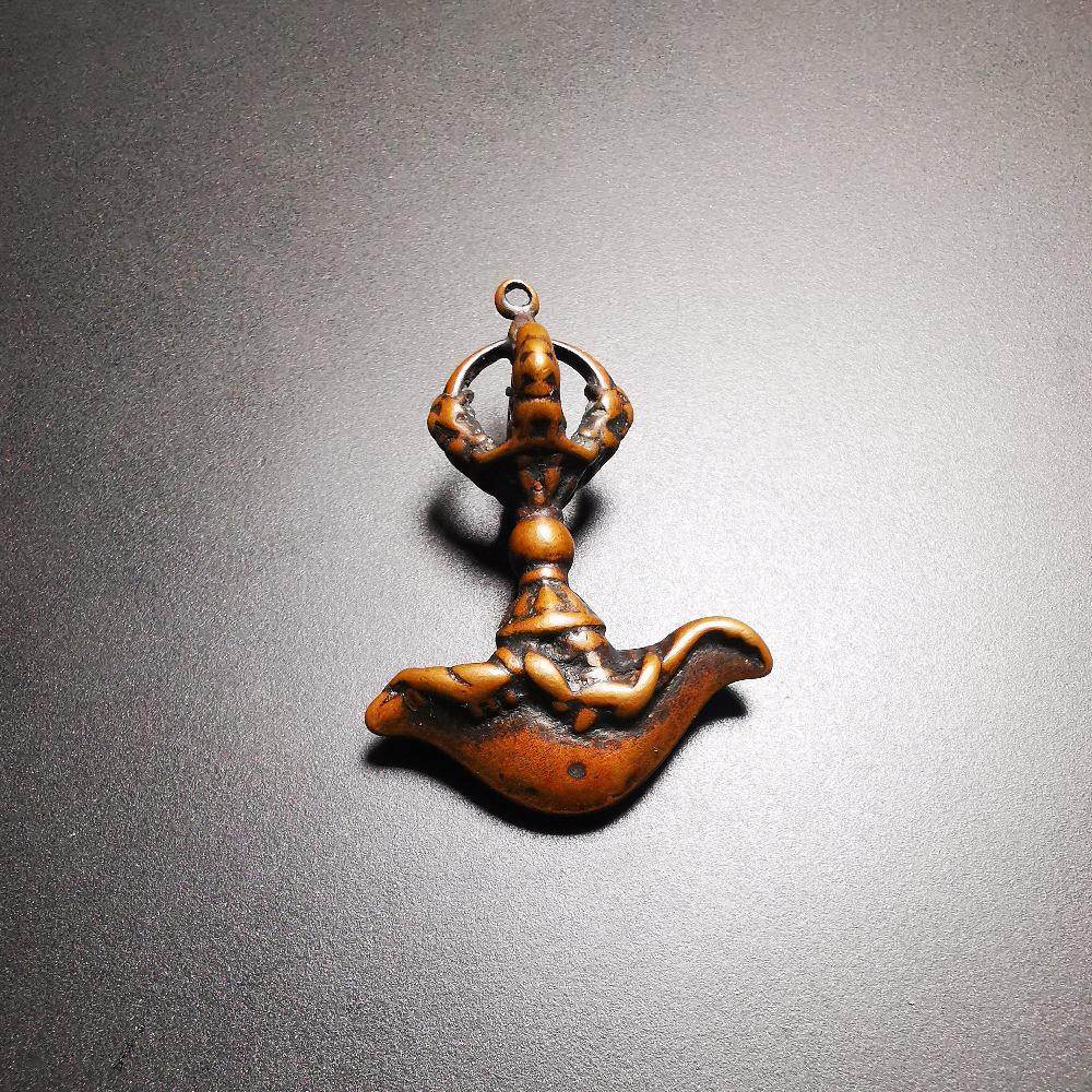 Gandhanra Antique Tibetan Thokcha Amulet Pendant,Kartika(knife of the dakinis), Trantic Buddhism Dharma, Made of Brass - Gandhanra-ART