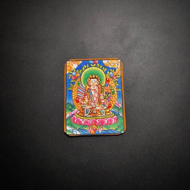 Gandhanra Handpainted Locket Thangka Amulet,Manjusri,Wisdom Buddha,Packed in Gau Shrine Box - Gandhanra-ART