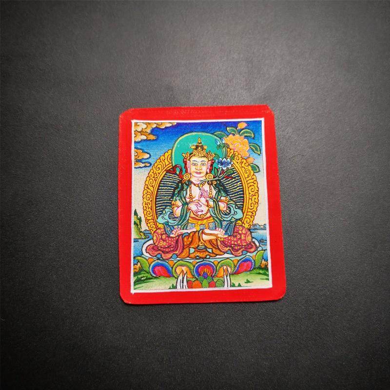Gandhanra Handpainted Locket Thangka Amulet,White Tara,Arya Tara,Buddha of Wealth,Packed in Gau Shrine Box - Gandhanra-ART