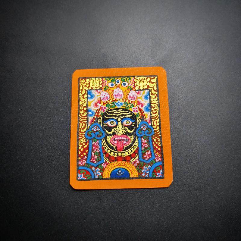 Gandhanra Handpainted Locket Thangka Amulet,Shri Devi,Drashi Lhamo,Zashi Lhamo,Buddhist Protector,Packed in Gau Shrine Box - Gandhanra-ART