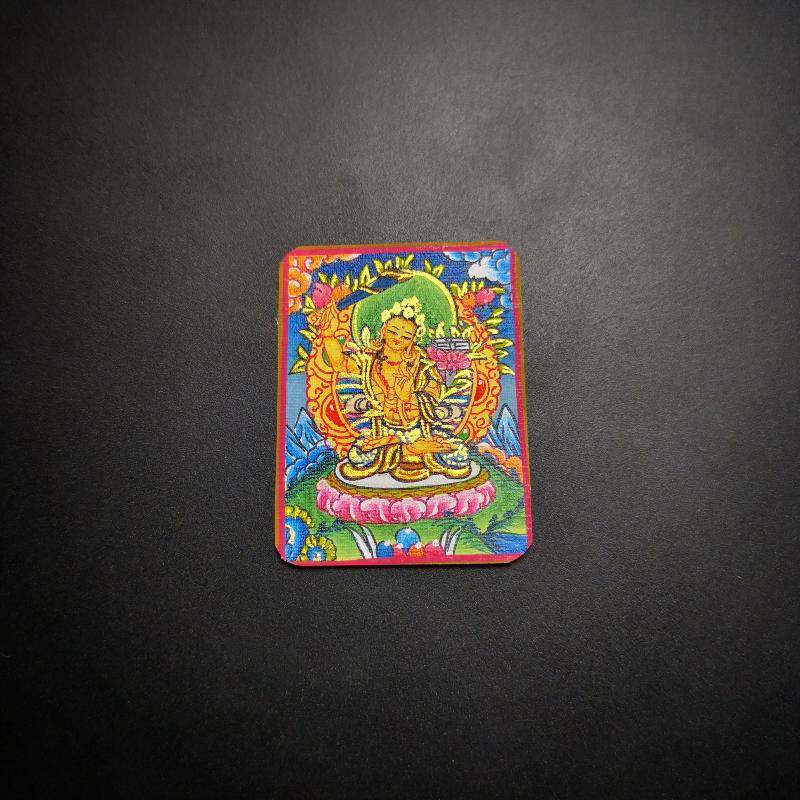 Gandhanra Handpainted Locket Thangka Amulet,Manjusri,Wisdom Buddha,Packed in Gau Shrine Box - Gandhanra-ART