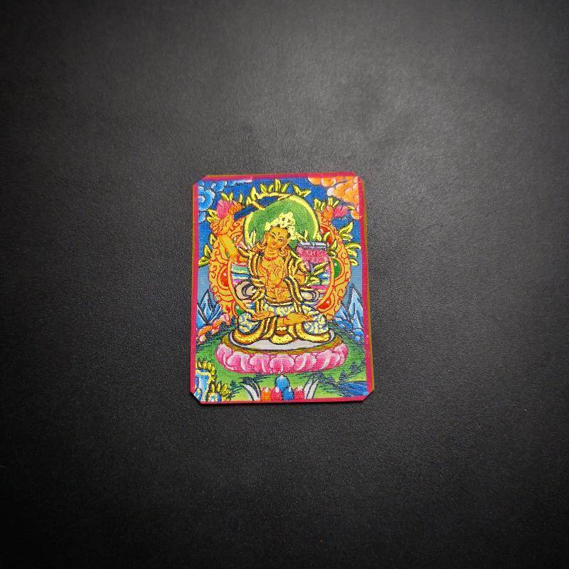 Gandhanra Handpainted Locket Thangka Amulet,Manjusri,Wisdom Buddha,Packed in Gau Shrine Box - Gandhanra-ART