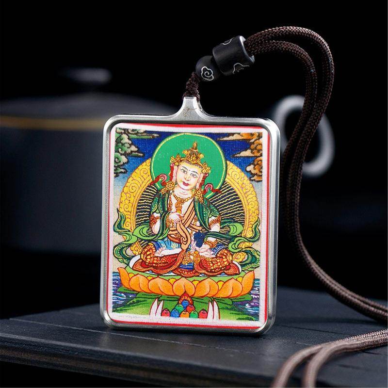 Gandhanra Handpainted Locket Thangka Amulet,Vajrasatva,Dorje Sempa,Packed in Gau Shrine Box - Gandhanra-ART