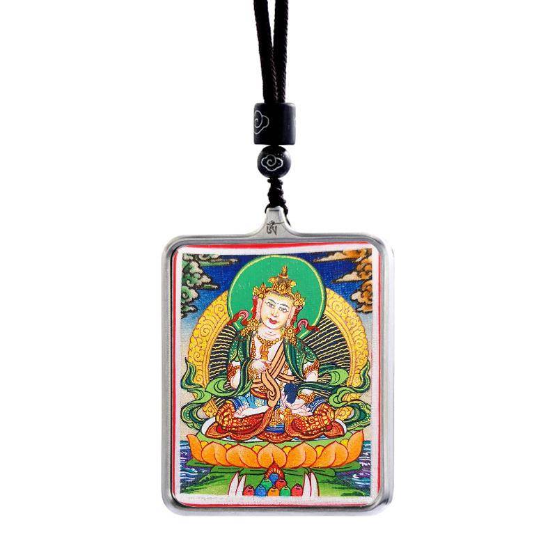 Gandhanra Handpainted Locket Thangka Amulet,Vajrasatva,Dorje Sempa,Packed in Gau Shrine Box - Gandhanra-ART