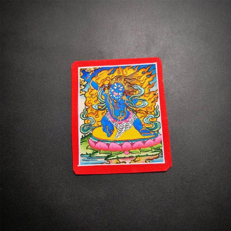 Gandhanra Handpainted Locket Thangka Amulet,Vajrapani,Protector and Guide of Gautama Buddha,Packed in Gau Shrine Box - Gandhanra-ART