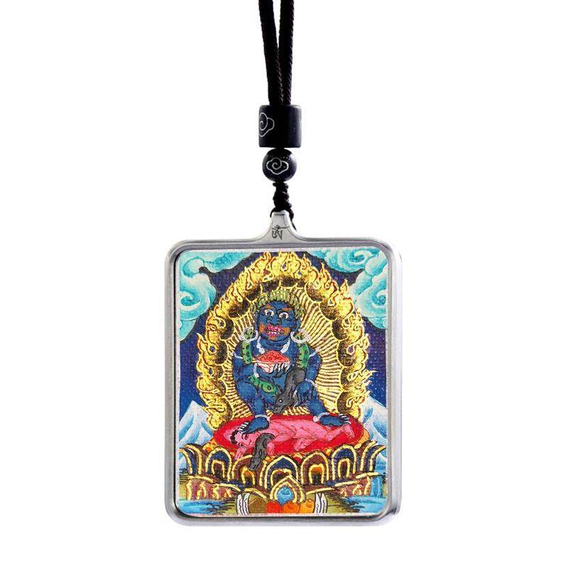 Handpainted Locket Thangka Mahakala - Gandhanra-ART