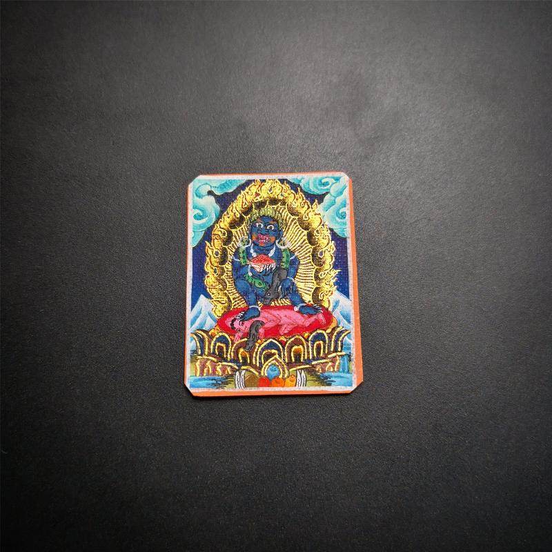 Handpainted Locket Thangka Mahakala - Gandhanra-ART