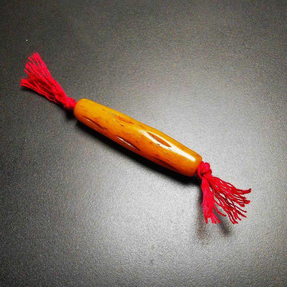 Yak Bone Amulet Charm, Bone Carved Pipe Charm Necklace - Gandhanra-ART
