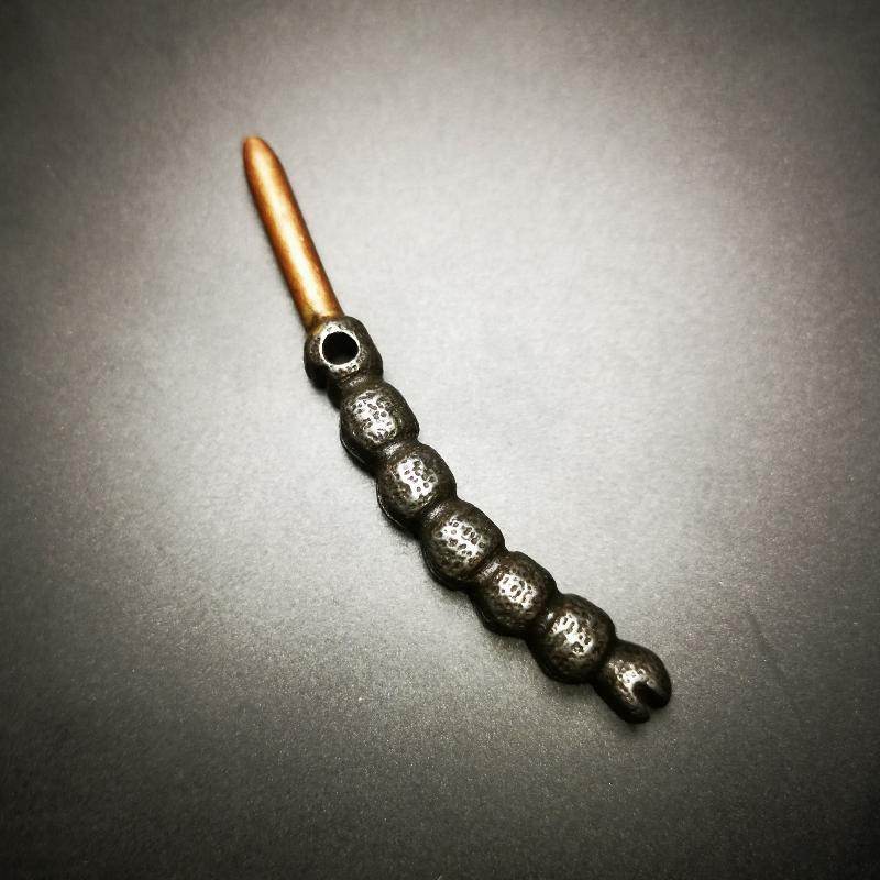 Handmad Charm Pendant,Tibetan Cordyceps Sinensis,Made of Cold Iron and Brass - Gandhanra-ART