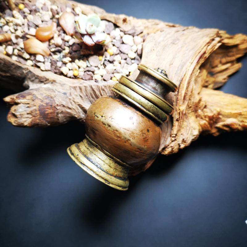 Tibetan Inkwell,Mini Copper Jar with Lid,Inkpot,Ink Bottle - Gandhanra-ART