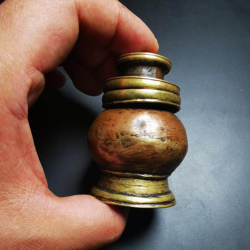Tibetan Inkwell,Mini Copper Jar with Lid,Inkpot,Ink Bottle - Gandhanra-ART