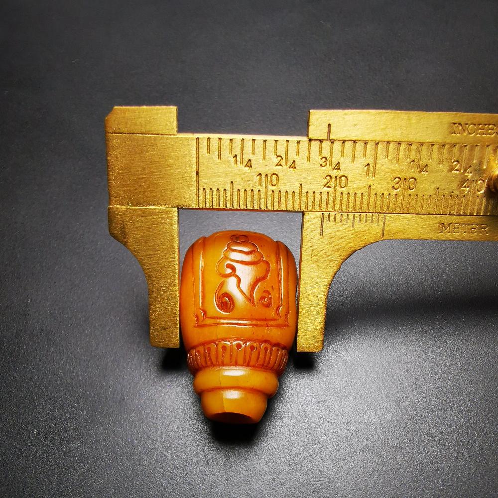 Gandhara Tibetan Yak Bone Carved Guru Bead,T-drilled 3-Hole Prayer Bead,Mala Bead,Connector Bead for Buddhist Bead Accessories Gandhanra-ART