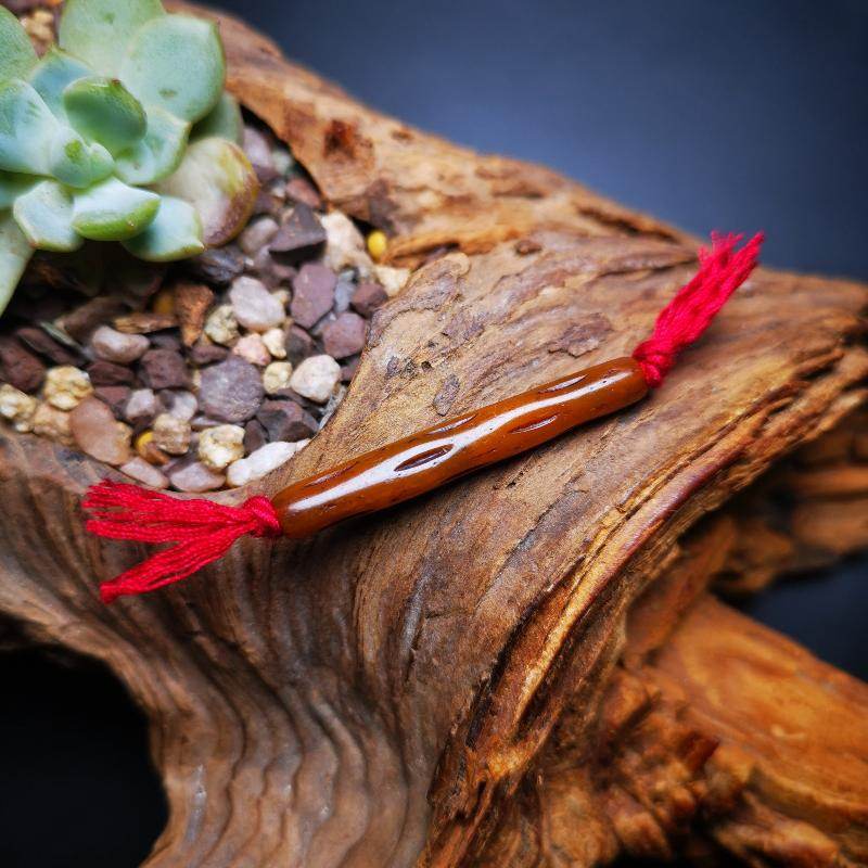 Yak Bone Amulet, Bone Carved Pipe Charm Necklace - Gandhanra-ART