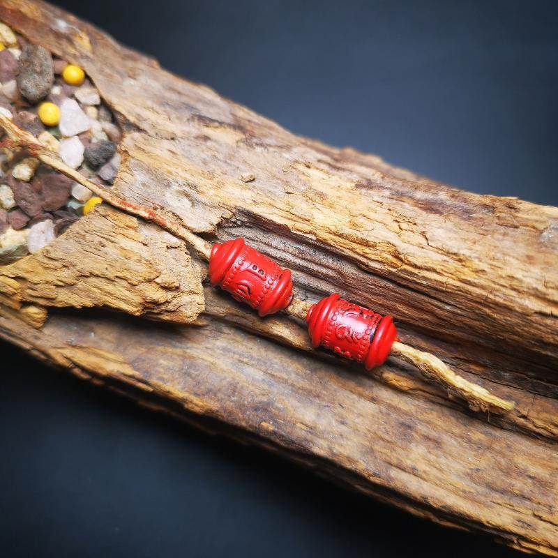 Amulet,Mini Prayer Wheel Bead Pendant for Mala - Gandhanra-ART