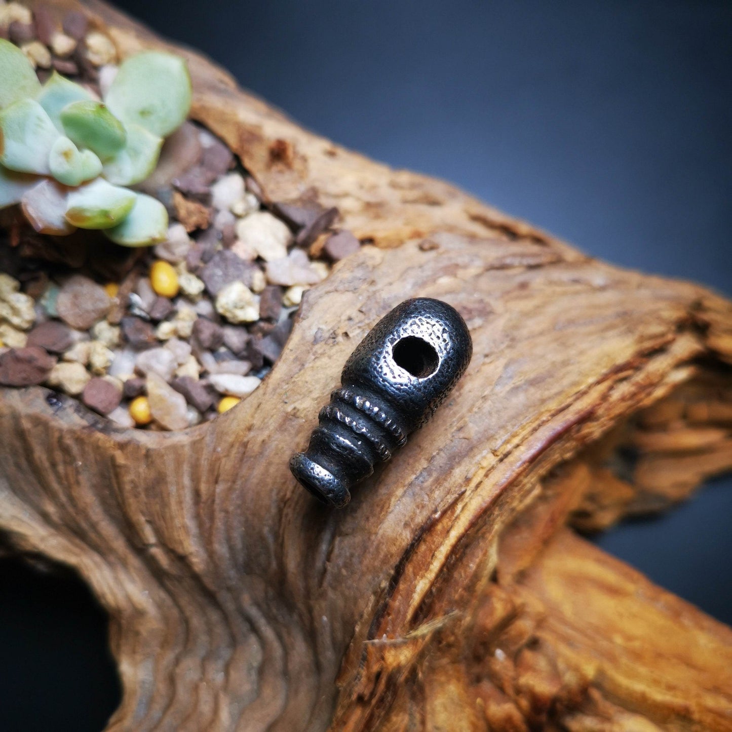 Handmade Guru Bead, T-drilled 3-Hole Mala Bead, Prayer Bead - Gandhanra-ART