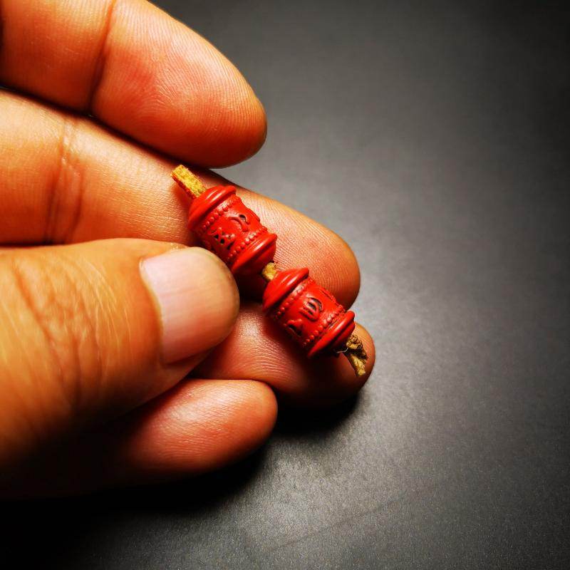 Amulet,Mini Prayer Wheel Bead Pendant for Mala - Gandhanra-ART