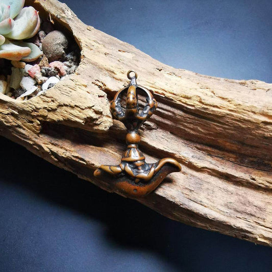 Gandhanra Antique Tibetan Thokcha Amulet Pendant,Kartika(knife of the dakinis), Trantic Buddhism Dharma, Made of Brass - Gandhanra-ART