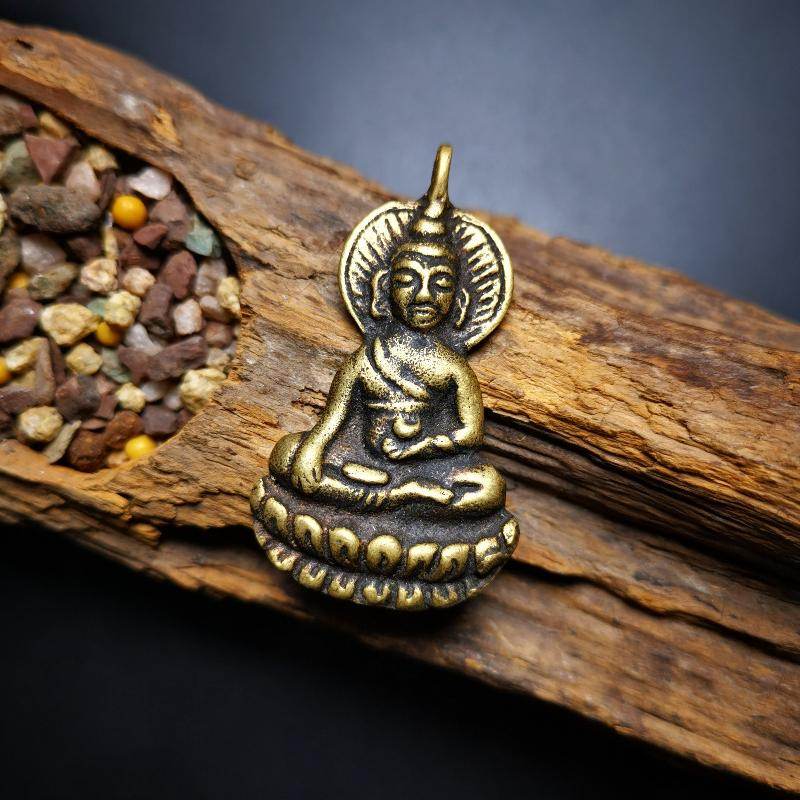 Gandhanra Antique Tibetan Buddhist Amulet Pendant,Bhaisajyaguru,Medicine Buddha,50 Years Old - Gandhanra-ART