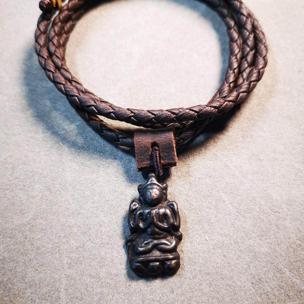 Gandhanra Antique Tibetan Thokcha Amulet Pendant,Chenrezig,Four Armed Padmapani, Made of Thokcha,Mini Size - Gandhanra-ART
