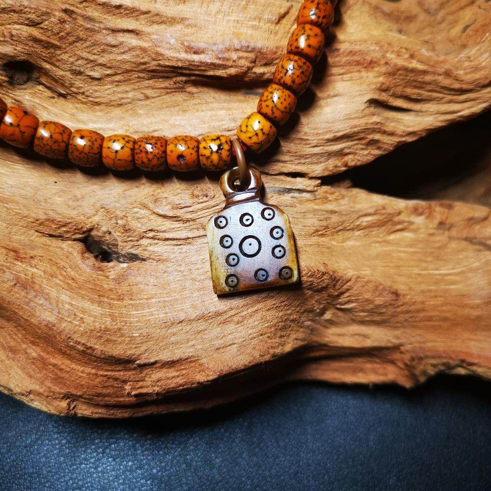 Yak Bone Carved Flower Mala Pendant,Bead Counter Clip, Prayer Bead Accessories,Gandhanra Tibetan Amulet - Gandhanra-ART