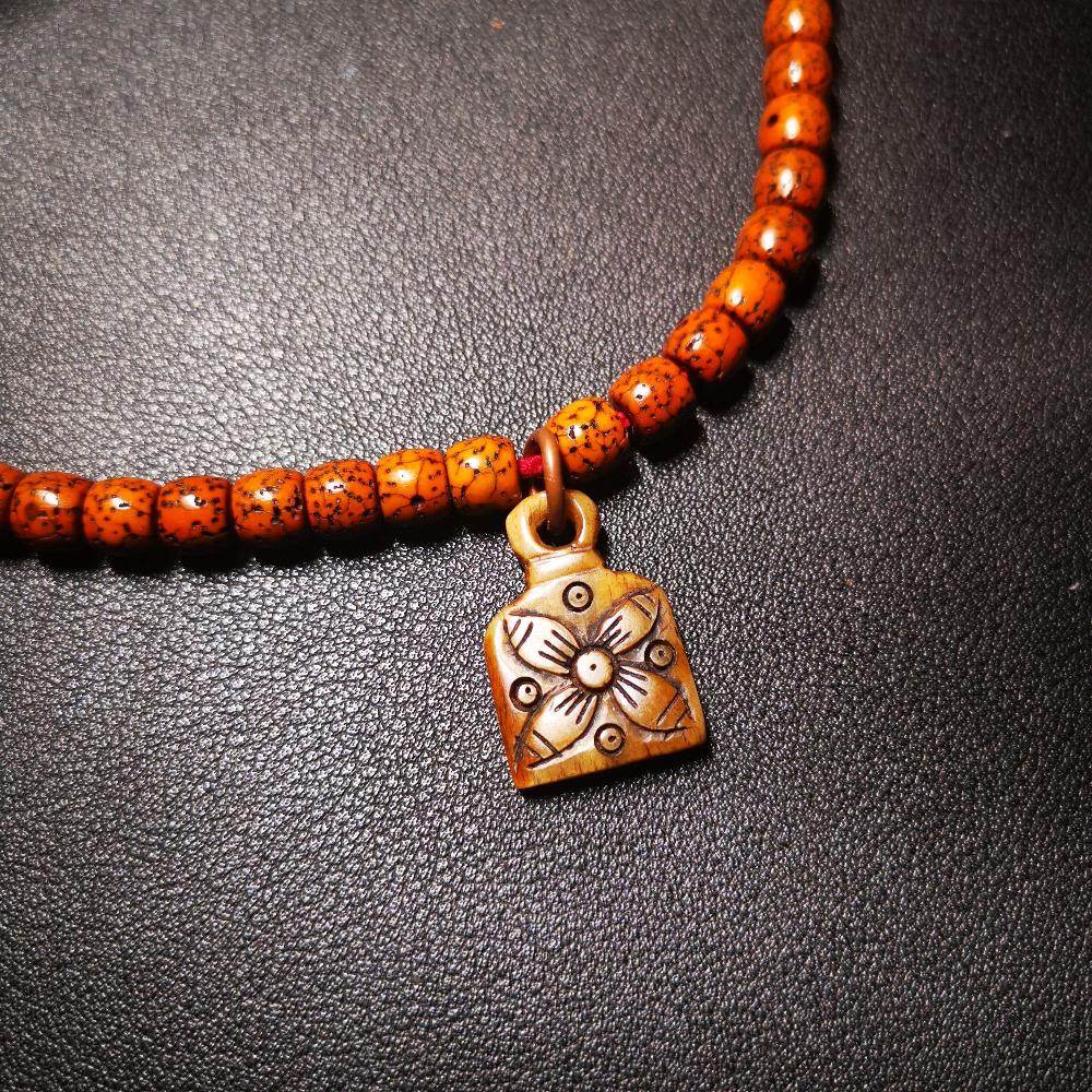 Yak Bone Carved Flower Mala Pendant,Bead Counter Clip, Prayer Bead Accessories,Gandhanra Tibetan Amulet - Gandhanra-ART