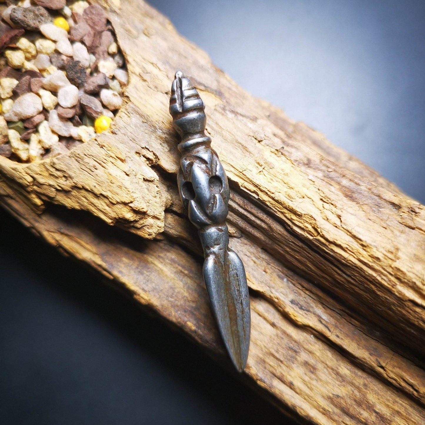 Gandhanra Handmade Phurba Amulet,Kila,Kilaka Pendant, Handmade Cold Iron Craft Necklace - Gandhanra-ART