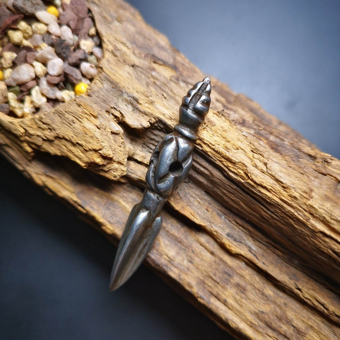 Gandhanra Handmade Phurba Amulet,Kila,Kilaka Pendant, Handmade Cold Iron Craft Necklace - Gandhanra-ART