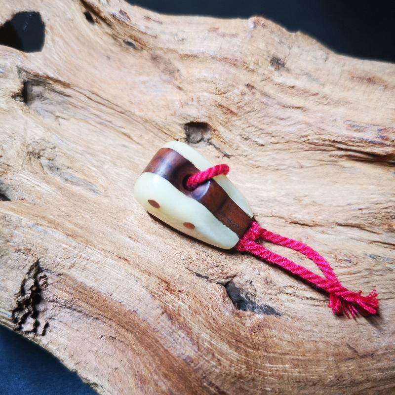 Gandhanra Tibetan Yak Bone + Sandalwood Guru Bead,T-drilled 3-Hole Bead,Mala Bead,Connector Bead for Prayer Bead Accessories - Gandhanra-ART