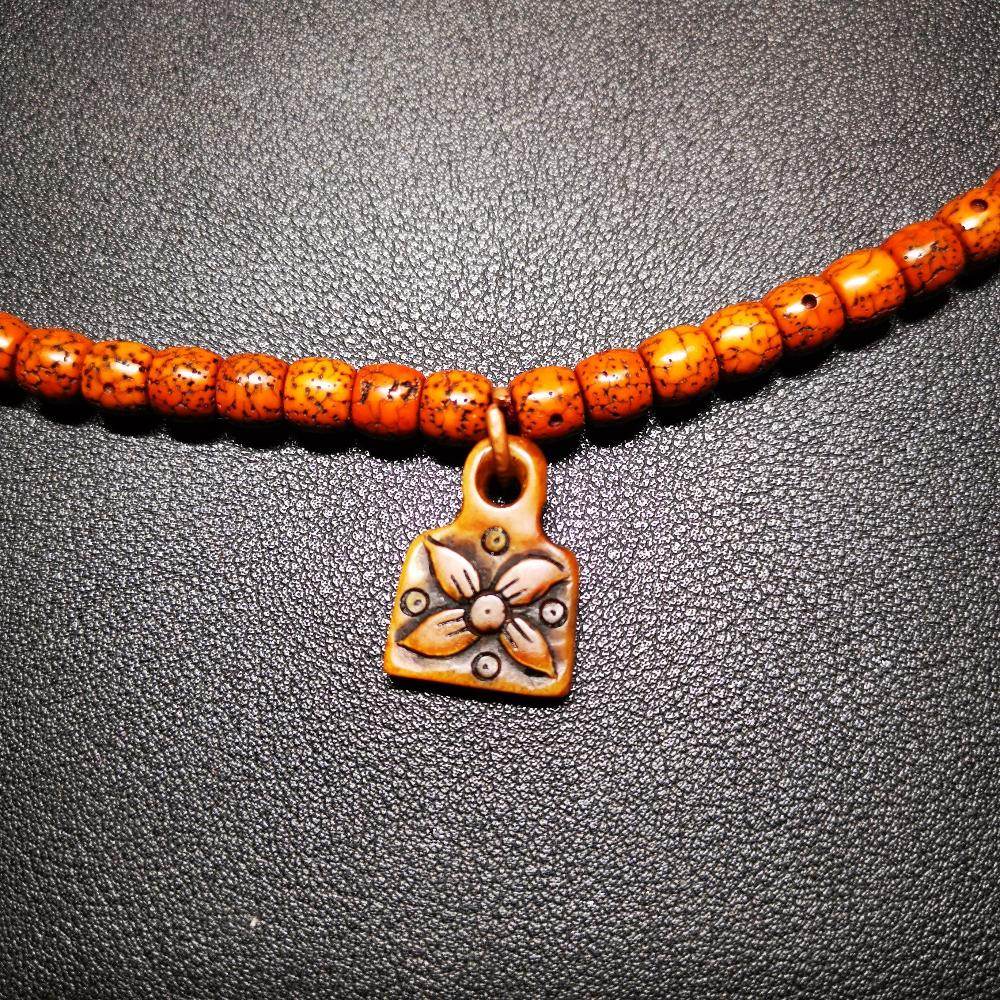 Yak Bone Carved Gesang Flower Pendant,Bead Counter Clip Pendant for Mala, Prayer Bead Accessories,Gandhanra Tibetan Amulet - Gandhanra-ART