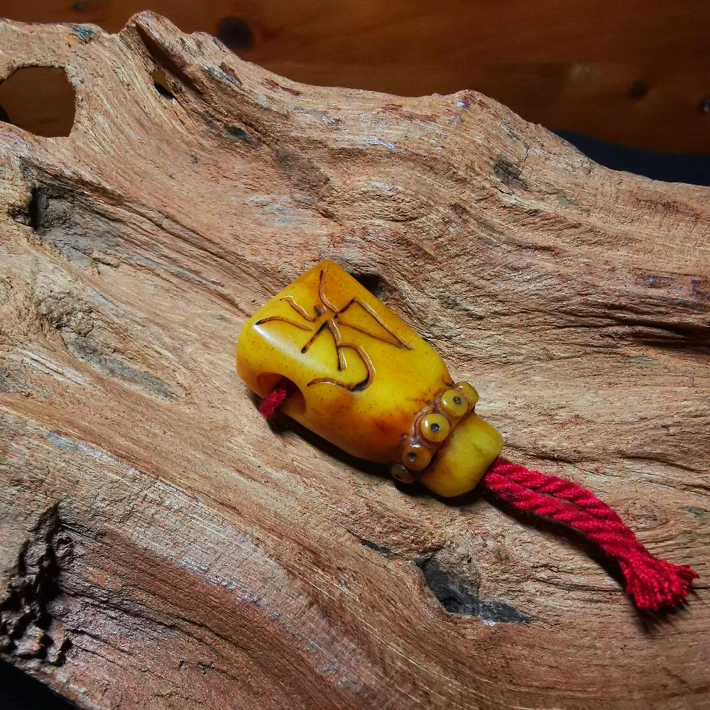 Gandhanra Tibetan Yak Bone Carved Guru Bead, T-drilled 3-Hole Prayer Bead,Connector Bead for Mala, Bead Accessories Gandhanra-ART