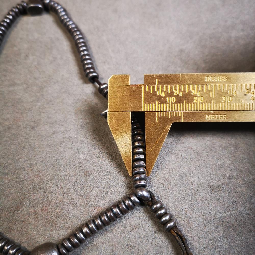 Gandhanra Handmade Cold Iron Mala,Old Prayer Beads,108 Cold Iron Beads Necklace with Counters,for Meditation and Prayer Gandhanra-ART