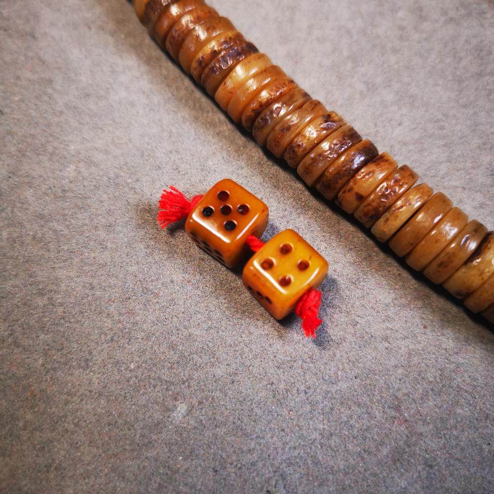 Gandhanra Tibetan Yak Bone Carved Dice Beads for Prayer Bead,Mala Accessories,Amulet Beads - Gandhanra-ART