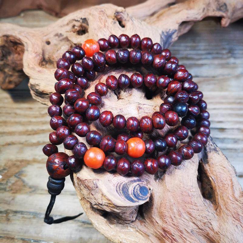 Gandhanra Antique Powerful Bodhi Beads Necklace,108 Mala Beads for Meditation and Prayer - Gandhanra-ART