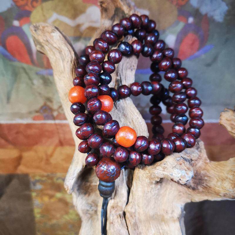 Gandhanra Antique Powerful Bodhi Beads Necklace,108 Mala Beads for Meditation and Prayer - Gandhanra-ART