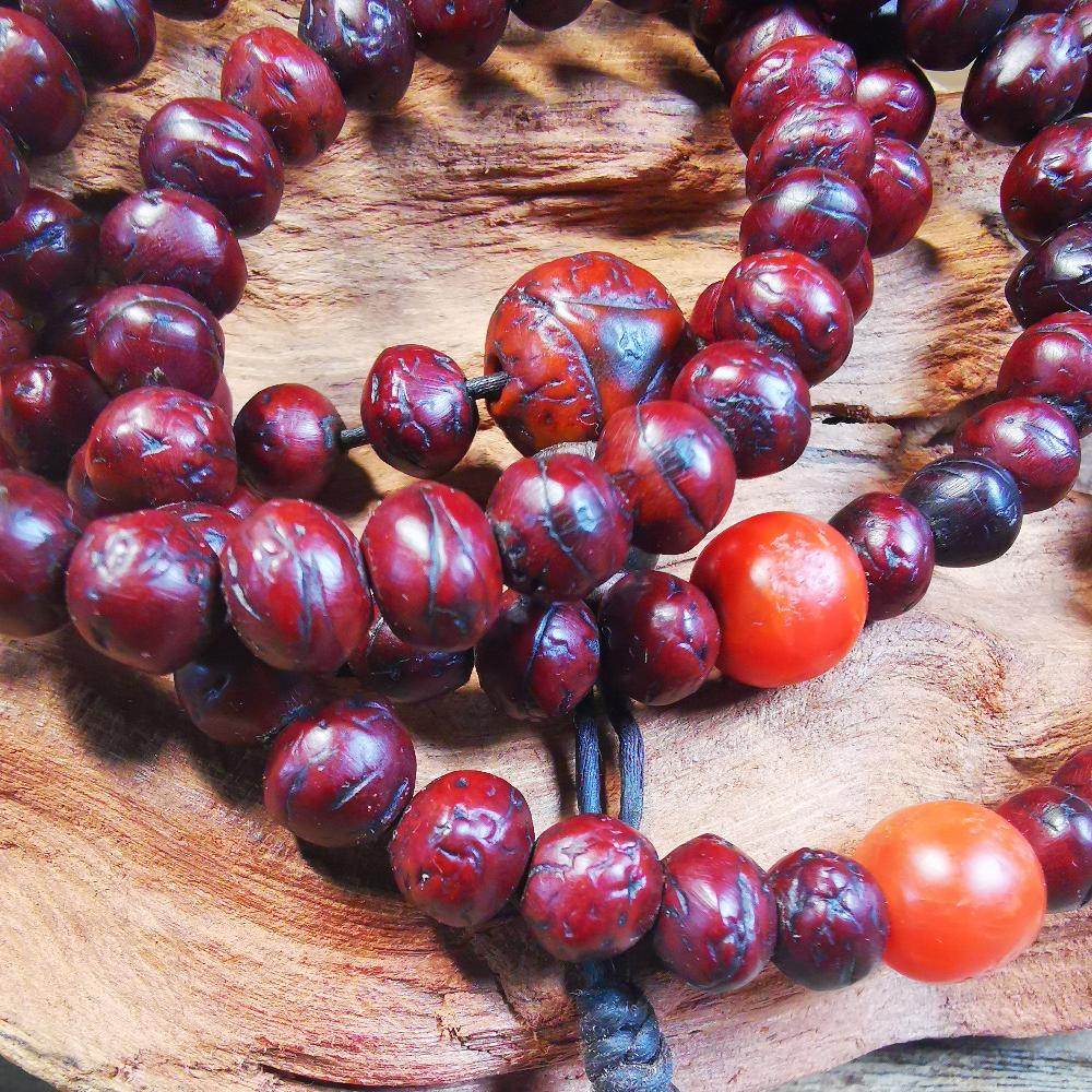 Gandhanra Antique Powerful Bodhi Beads Necklace,108 Mala Beads for Meditation and Prayer - Gandhanra-ART